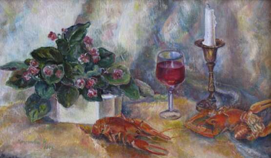 “Meal” Canvas Oil paint Impressionist Still life 2003 - photo 1