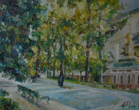 “At the Refectory Church of the” Canvas Oil paint Impressionist Landscape painting 2011 - photo 1