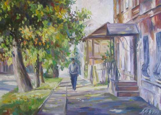 «La Rue Lénine. Ulyanovsk» Toile Peinture à l'huile Impressionnisme Peinture de paysage 2012 - photo 1