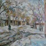 “Street Working. Ulyanovsk” Canvas Oil paint Impressionist Landscape painting 2011 - photo 1