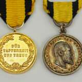 Württemberg: Militär-Verdienstmedaille, Wilhlem II., Gold und Silber Miniatur. - Foto 2