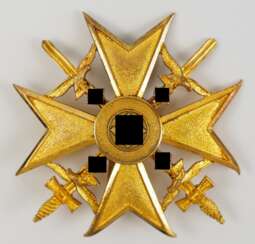 Spanienkreuz, in Gold, mit Schwertern - L/11.