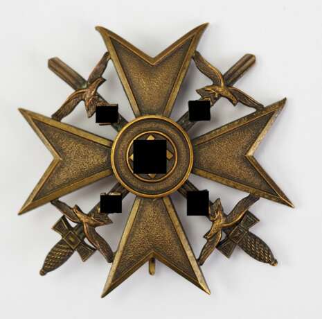Spanienkreuz, in Bronze, mit Schwertern. - photo 1