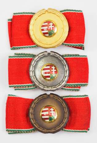 Ungarn: Verdienstabzeichen, in Gold, Silber und Bronze. - фото 1