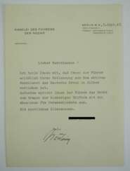Schreiben der Kanzlei des Führers der NSDAP über die Verleihung des Deutschen Kreuz in Silber an einen General der Artillerie.
