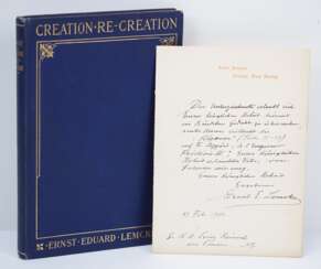 Ernst Eduard Lemcke: Creation - Re-Creation.