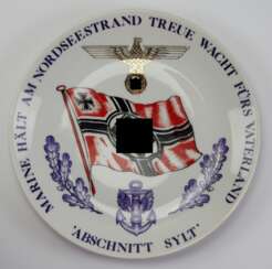 Navy: Meissen plate from the Navy artillery Department "section of the island of Sylt".