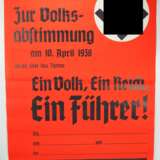 Wahlplakat zur Volksabstimmung am 10. April 1938. - Foto 1