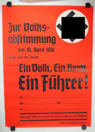 Wahlplakat zur Volksabstimmung am 10. April 1938. - фото 1