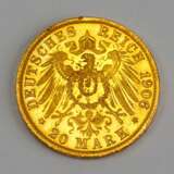Preussen: 20 Mark, Wilhelm II., 1906. - фото 2