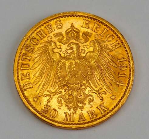 Preussen: 20 Mark, Wilhelm II., 1914. - фото 2