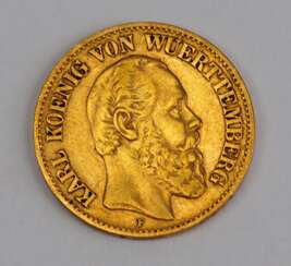 Württemberg: 10 Mark, Karl, 1873.