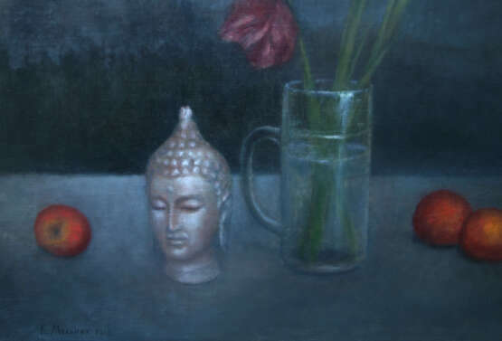 “Still life with a statuette of Buddha” Canvas Oil paint Romanticism Still life 2018 - photo 2