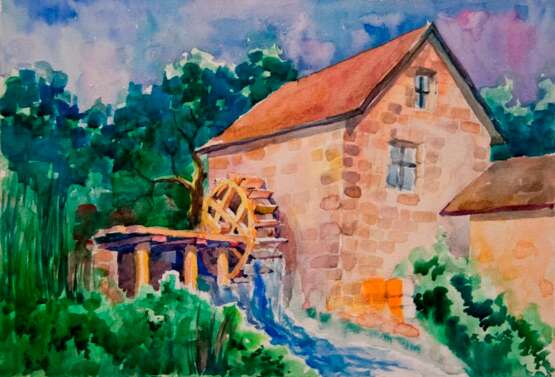 “Mill” Paper Watercolor Landscape painting 2014 - photo 1