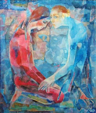 Painting “The tired angel”, Fiberboard, Mixed media, Postmodern, фигуративная живопись, Byelorussia, 2007 - photo 1