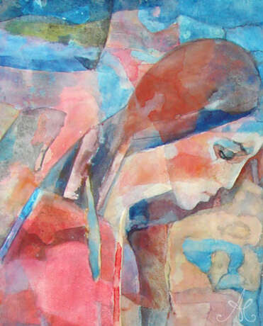 Painting “The tired angel”, Fiberboard, Mixed media, Postmodern, фигуративная живопись, Byelorussia, 2007 - photo 2