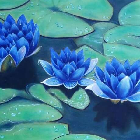 «La magie du lotus» Toile Peinture à l'huile Réalisme Nature morte 2019 - photo 4