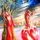 “Pomegranate nymphs” Canvas Oil paint Surrealism Mythological 2014 - photo 1