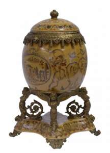 Egg porcelain urn
