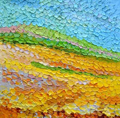 „Das Feld mit Weizen.“ Leinwand Ölfarbe Impressionismus Landschaftsmalerei 2015 - Foto 1