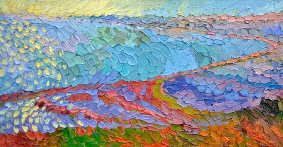 „Tuzla Nehrung. Die Meerenge von Kertsch“ Leinwand Ölfarbe Impressionismus Landschaftsmalerei 2011 - Foto 1