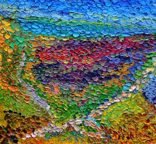“The steppe and the sea” Canvas Oil paint Abstractionism Landscape painting 2012 - photo 1