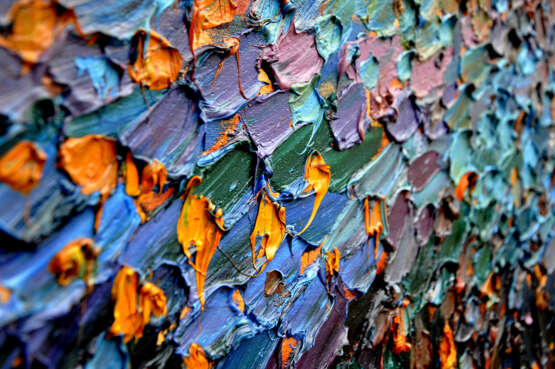 «Лотосы» Холст Масляные краски Абстракционизм Пейзаж 2011 г. - фото 5
