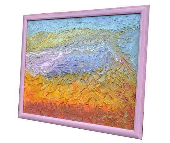 “Salt lake” Canvas Oil paint Impressionist Landscape painting 2011 - photo 5