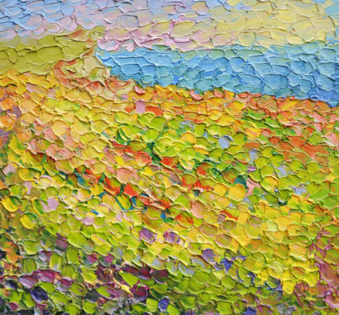 Степь и море Leinwand Ölfarbe Impressionismus Landschaftsmalerei 2013 - Foto 1