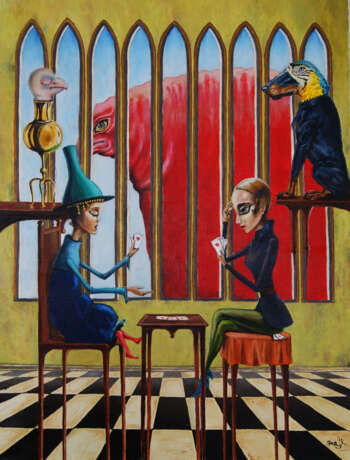 “the game” Canvas Oil paint Surrealism Everyday life 2019 - photo 1