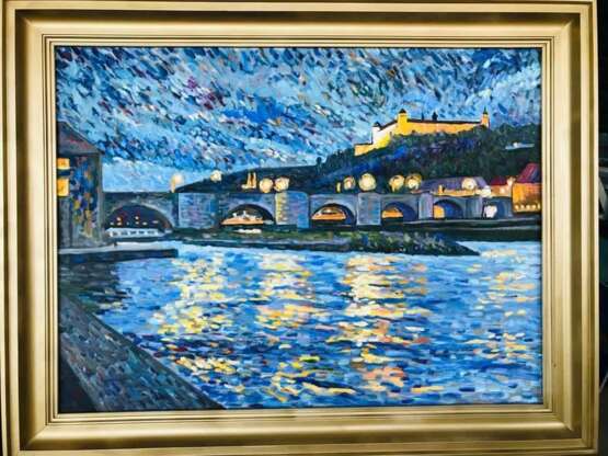 “Spring evening in würzburg” Canvas Oil paint Impressionist Landscape painting 2019 - photo 1
