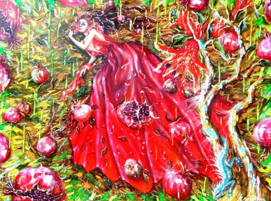 “Pomegranate nymph - variety in unity” Canvas Oil paint Surrealism Mythological 2015 - photo 1