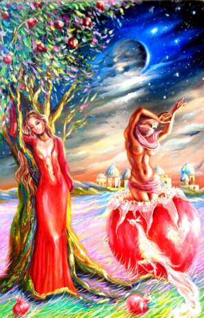 “Pomegranate nymph passion” Canvas Oil paint Surrealism Mythological 2014 - photo 1