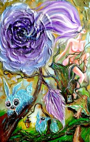 “Laika - girl plant” Canvas Oil paint Surrealism Mythological 2018 - photo 1