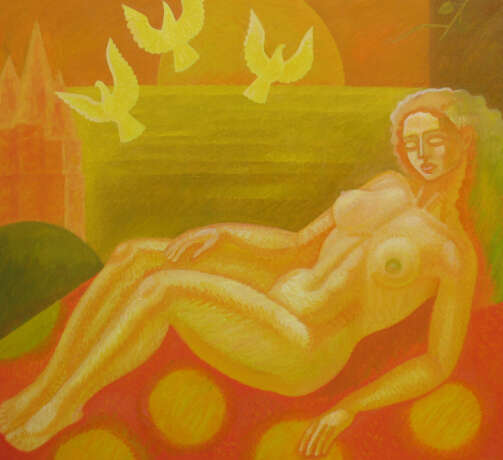 “Sleep.” Canvas Oil paint Fantasy 2011 - photo 1