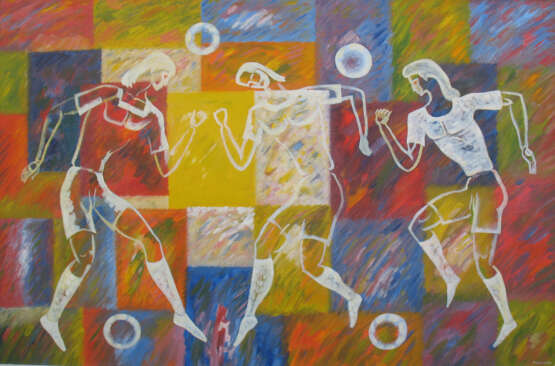 “Dance football.” Canvas Oil paint Fantasy 2014 - photo 1