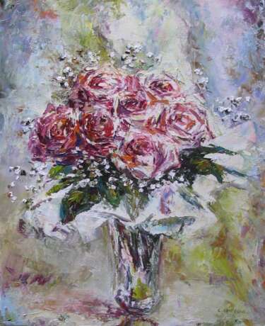 “The bride's bouquet” Canvas Oil paint Impressionist Still life 2011 - photo 1