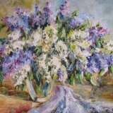 “A bouquet of lilacs” Canvas Oil paint Impressionist Still life 2014 - photo 1