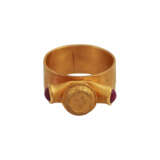Designer Ring "Liebe" mit 2 Rubincabochons, - Foto 1