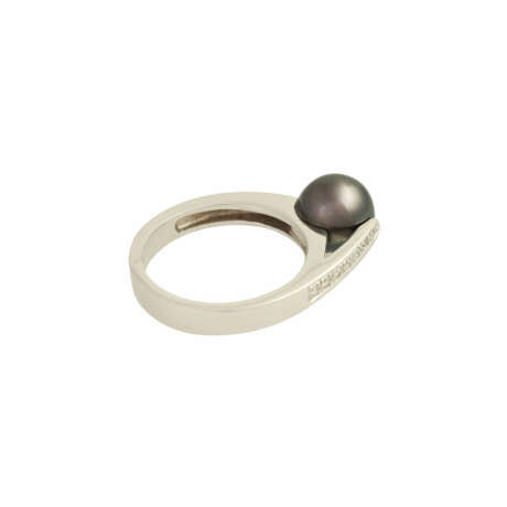 Ring mit Tahiti-Zuchtperle, ca. 9 mm und 7 kl. Diamanten - фото 3