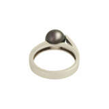Ring mit Tahiti-Zuchtperle, ca. 9 mm und 7 kl. Diamanten - Foto 4