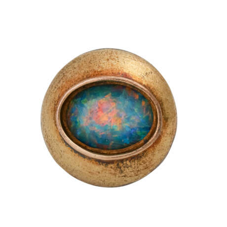 Ring mit ovalem Opal, ca. 15x12 mm, mit lebhaftem Farbspiel, - photo 1