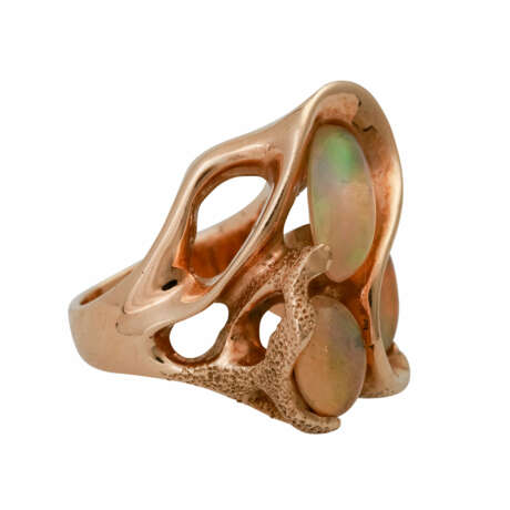 Ring mit 3 ovalen Opalen in unterschiedl. Größen, - Foto 2