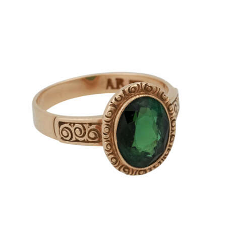 Ring mit grünem Turmalin ca. 2 ct, - photo 2