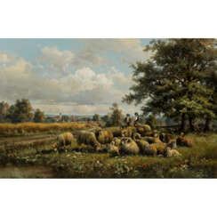 KAPLAN, HUBERT (geb. 1940 München), "Schafe auf der Weide",