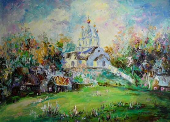 “Sunday” Canvas Oil paint Impressionist Landscape painting 2012 - photo 1