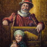 “THE ORGAN GRINDER AND GIRL” Canvas Oil paint Realist Everyday life 2016 - photo 1