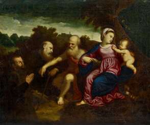 Мария с младенцем, Святой Антоний Аббас, Иероним и жертвователей