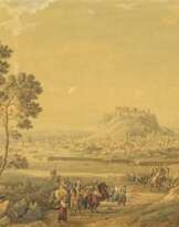 Blick auf das alte Athen mit der Akropolis über den Häusern der Stadt