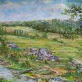 “The village gave” Canvas Oil paint Impressionist Landscape painting 2014 - photo 1